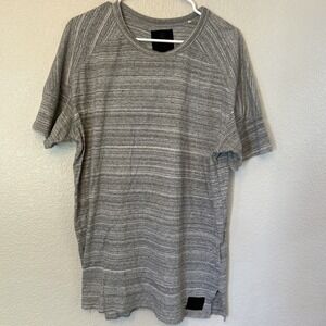 On The Byas Shirt Adult Large White Gray S/S Men's heathered Gray